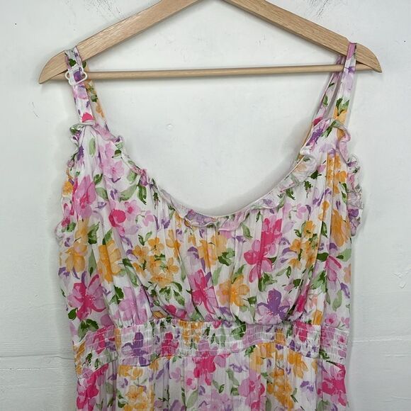 Rue 21 Floral Print Women's Sleeveless Floral Mini Dress Tiered Ruffle detail 3X - Picture 3 of 13